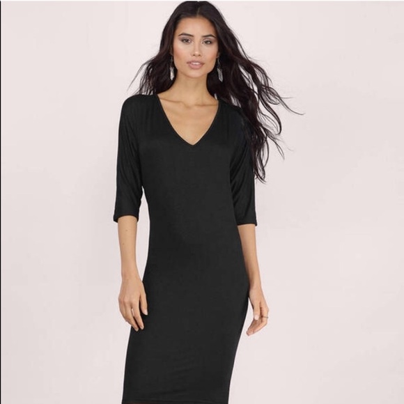 NWT Tobi open back stretchy black midi dress - Picture 3 of 4